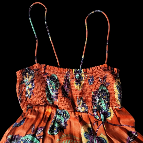 Maeve Anthropologie Floral Cross-Back Double Front Slits Maxi Dress XS - Picture 6 of 13